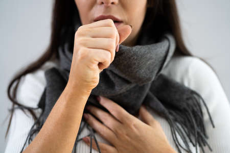 Female Patient With Bronchitis Disease And Illness