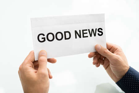 Good News Letter Envelope. Receiving Mail. Business Successの写真素材