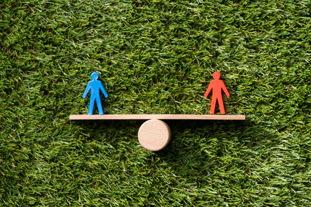 Equal Gender Balance And Parity. Job Pay Equalityの写真素材