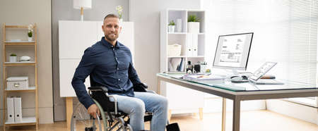 Accountant Business Man At Desk In Office