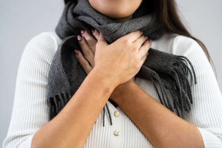 Female Patient With Bronchitis Disease And Illnessの写真素材