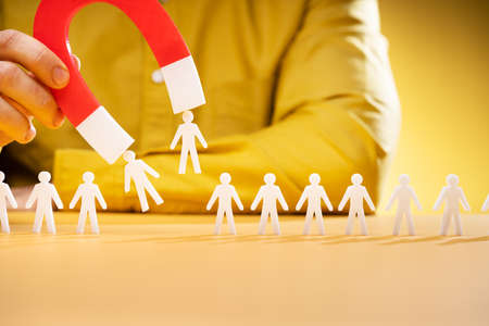 Business Lead And Customer Generation Magnet Pulling Figuresの写真素材