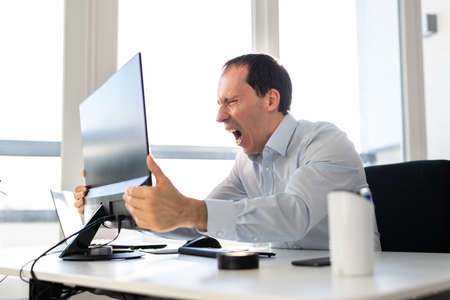 Ransomware Malware Cyber Attack On Business Computerの写真素材