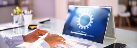 Business Computer Online Update. Software Upgrade Progressの写真素材