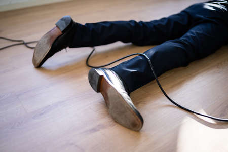 Trip Over Wire Cable Or Cable And Fall