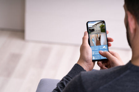Smart Home CCTV Security On Mobile Phone Or Smartphone