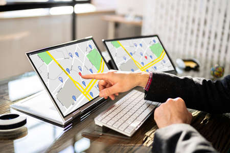 GPS Location Map Search Online On Laptop