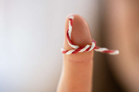 Woman With Memory Ribbon. Don't forget. Mind Help