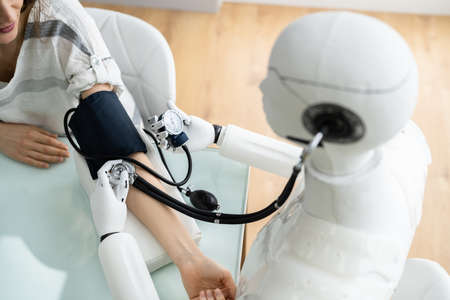 Blood Pressure Health Check By Robot Doctorの写真素材