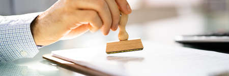 Public Notary Contract Document Stamp And Permit Approveの写真素材