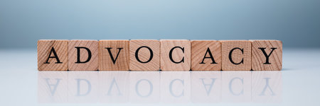 Advocacy Word Made Using Wooden Blocks. Brand Advocacy Conceptの写真素材