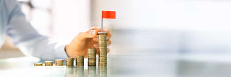 Money Inflation And Coins. Investor Saving Wealth