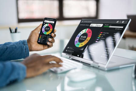 Online Bank Budget Computer App And Internet Phone