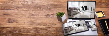 Virtual Open House Showing Or Online Tourの写真素材