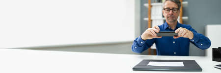 Remote Check Deposit Using Mobile Photo. Scanning Documents With Phone