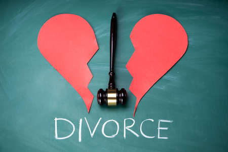 Divorce Law And Marriage. Courtroom Judge And Attorney