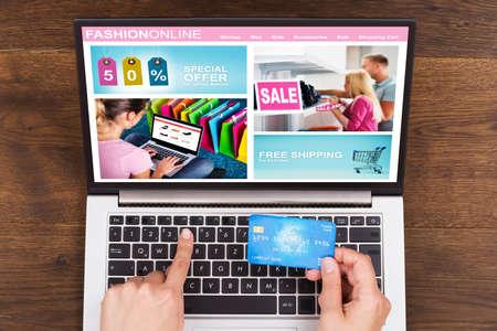 Online Ecommerce Internet Shop Payments With Credit Card Onlineの写真素材