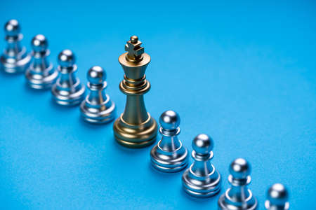 Business Influence Concept. Chess Pieces Strategy And Kingの写真素材