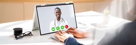 Telemedicine Online Training Conference With Doctor. Elearning Medical Banner