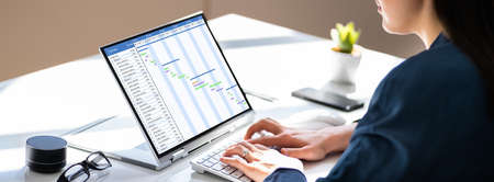 Gantt Gantt Software Project And Digital Agenda Calendarの写真素材