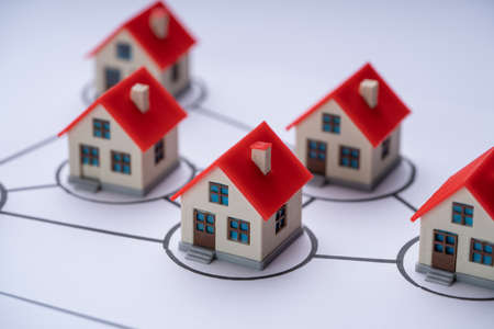 Homeowner Association. Connected Homeowner Houses. HOA Communityの写真素材