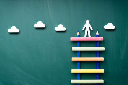 Chalkboard Step Ladder Progress And Growth Successの写真素材