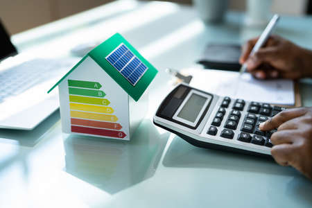 Energy Efficient House Calculator. Insulation Rate Auditの写真素材