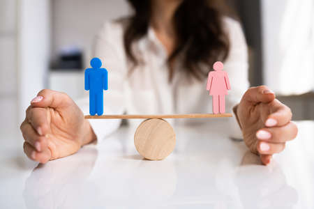 Equal Gender Balance And Parity. Job Pay Equalityの写真素材