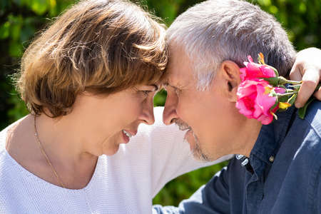 Elderly Senior Couple Happiness And Relationship. Wife And Husband Loveの写真素材