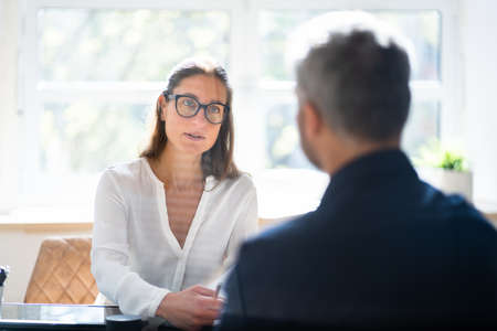 Employee Contract Or Financial Advisor Loan In Business Officeの写真素材