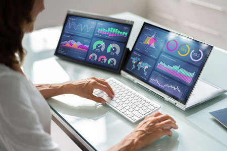KPI Dashboard Data Analytics On Business Laptop