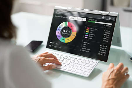 Money Expense Track App. Online Digital Trackの写真素材