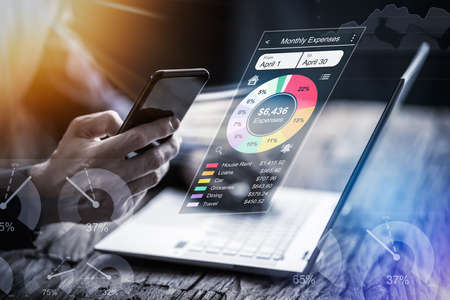 Budget Planning Fintech App. Money Tracker On Phone