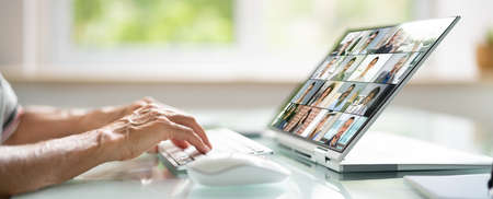 Video Conference Webinar Online Call Meeting On Laptopの写真素材