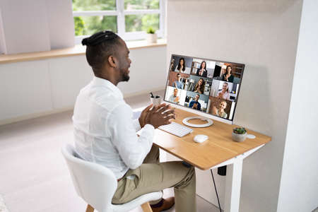 Man Clapping In Online Video Conference Business Call