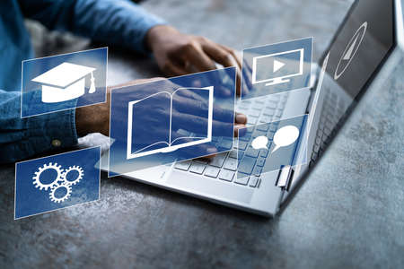 Learn Online Training Course. Digital Knowledge Library. Virtual Business Technology Schoolの写真素材