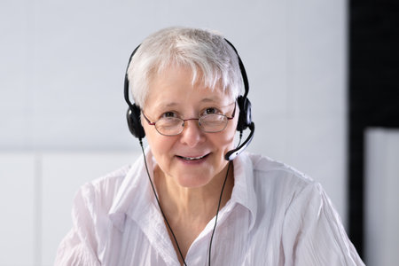 Video Conference Online Business Call Or Chat Portraitの写真素材