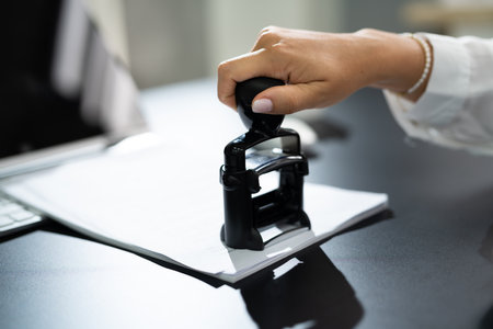 Public Notary Contract Document Stamp In Officeの写真素材