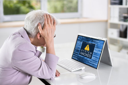 Ransomware Malware Attack. Business Computer Hacked. Security Breach