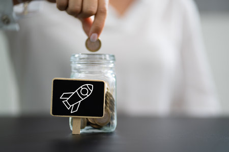 Business Startup Technology And Finance Success. Money Investment And Innovation