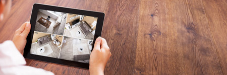 Spy CCTV Security Camera Monitoring. Surveillance Video Systemの写真素材