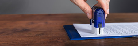 Approved Public Permit Stamp In Office. Legal Officeの写真素材