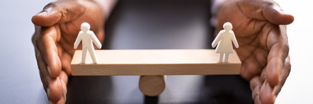 Equal Gender Balance And Parity. Job Pay Equalityの写真素材