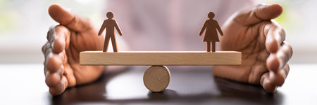 Equal Gender Balance And Parity. Job Pay Equalityの写真素材