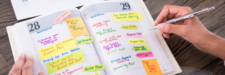 Business Agenda Calendar. Making Task Reminder List