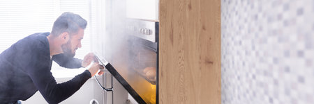 Oven Cooking Disaster. Overcook Smoke In House