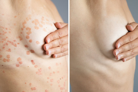 Body Skin With Psoriasis Autoimmune Disease. Medical Illnessの写真素材