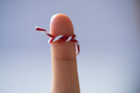 Remind One Important Thing On Finger. Remember Ribbon