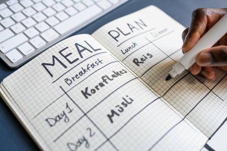 Diet Meal Plan And Nutrition Goals Listの写真素材