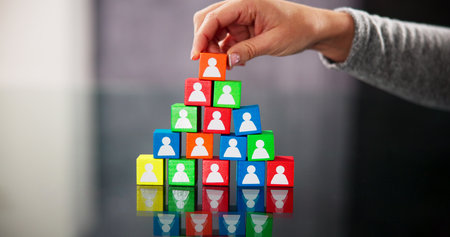 Leader Stacking Blocks. HR Leadership Recruiting Concept